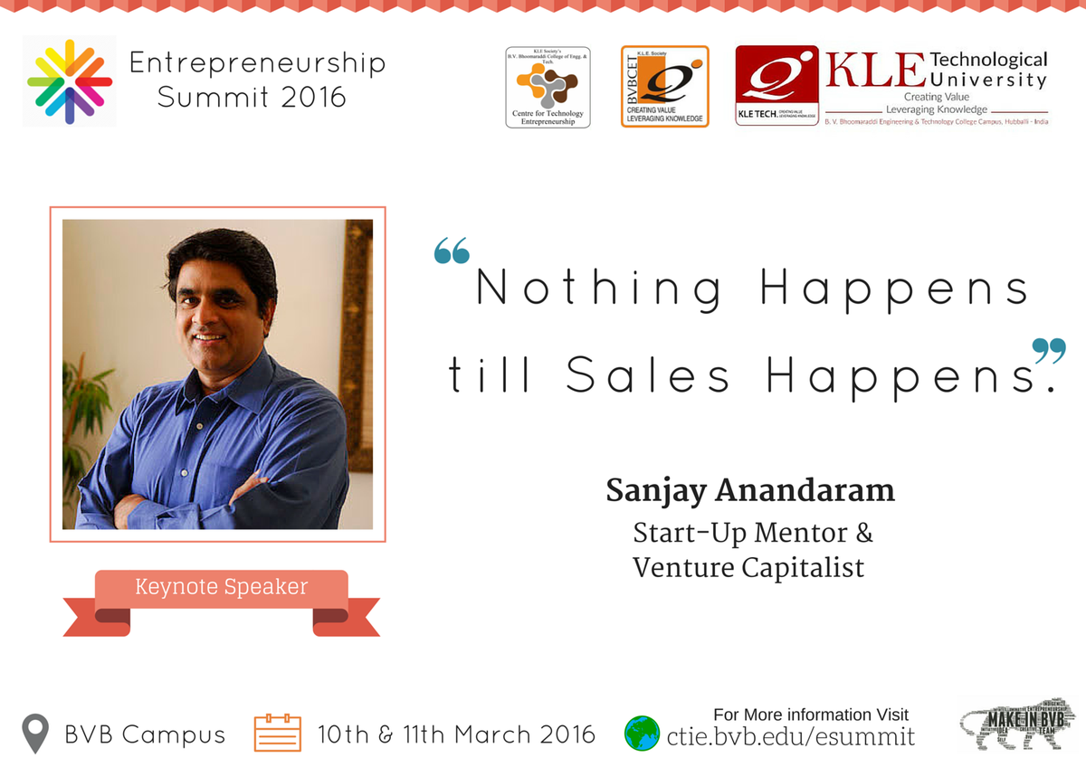makeinbvb's tweet photo. You don't get to meet #VentureCapitalists Everyday!
#SanjayAnandaram #Esummit2016 #KLETechUniversity #BVBCET #Hubli https://t.co/WCW8VcW5Po