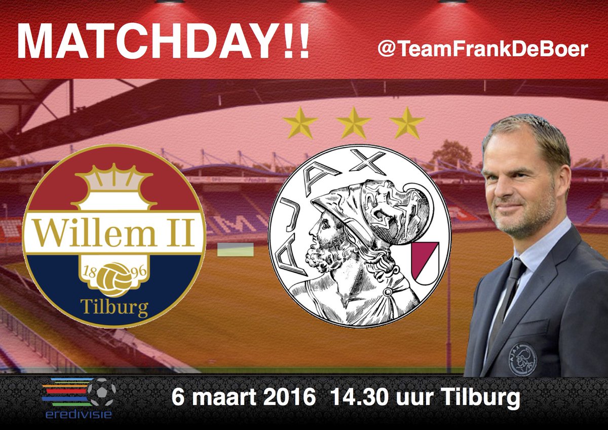TeamJohanCruyff's tweet photo. MATCHDAY! Willem II - Ons Aller Ajax! #wilAJA https://t.co/o09MgMdBFN
