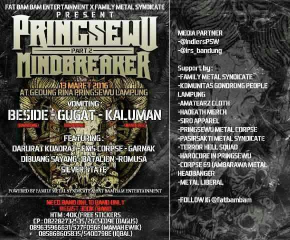 PRINGSEWU MIND BREAKER#2
March 13, 2016
Vomitting:
@BESIDEofficial 
<a href="/Gugat_Core/">Gugat Official</a> 
<a href="/kaluman_dm/">kaluman_dm</a> 
Cp Bagus 082282732535