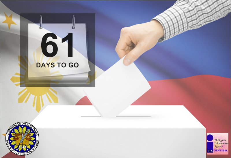 PIADesk's tweet photo. It's just 61 days to go before the National and Local Elections. #COMELEC https://t.co/vB7HJv1EDR