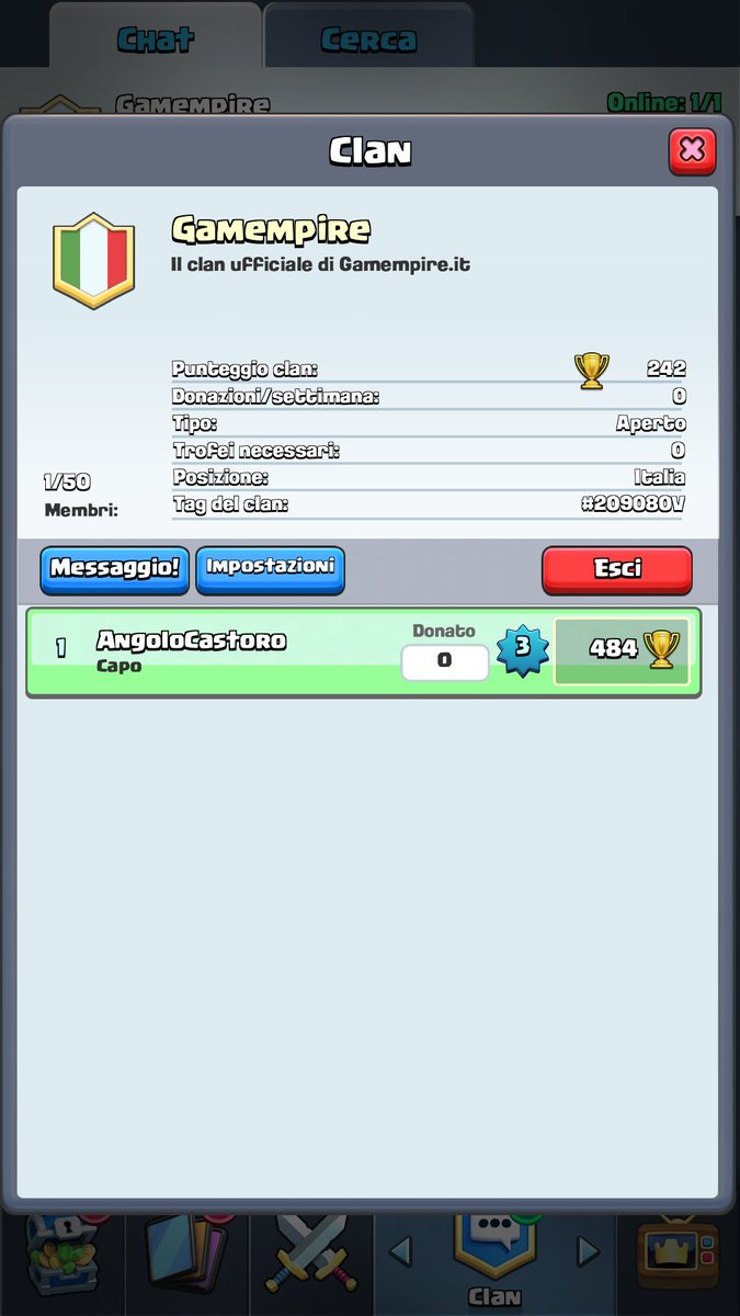 AngoloCastoro's tweet photo. Ehy amici del Castoro! @Gamempire ha il suo clan ufficiale su #ClashRoyale ed è capitanato dal castoro furioso! https://t.co/foJGU1YX2o