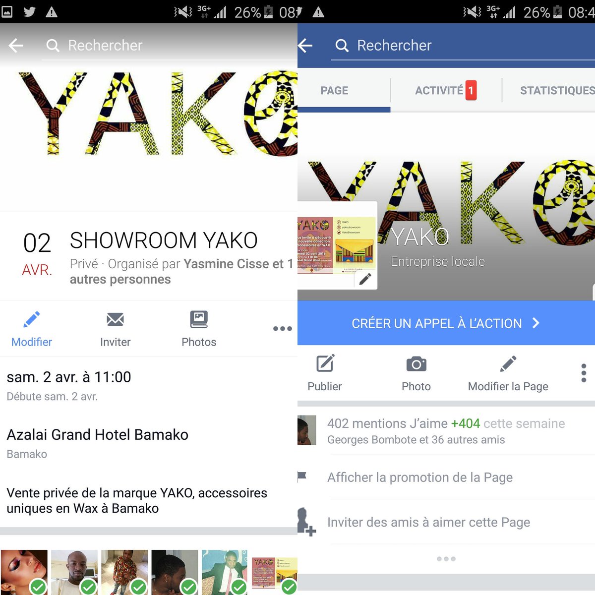 YakoShowroom's tweet photo. NE RATE RIEN DE NOTRE ACTUALITÉ https://t.co/bPHABmtcap VENTE PRIVÉE LE 2 AVRIL 2016, AU GRAND HÔTEL AZALAÏ 📍BAMAKO https://t.co/zSFD8w6906