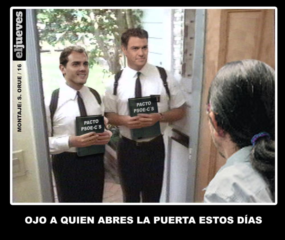 eljueves's tweet photo. Pedro Sánchez: «PSOE y Ciudadanos negociarán conjuntamente con el resto de fuerzas» https://t.co/17GZ6nyOeB