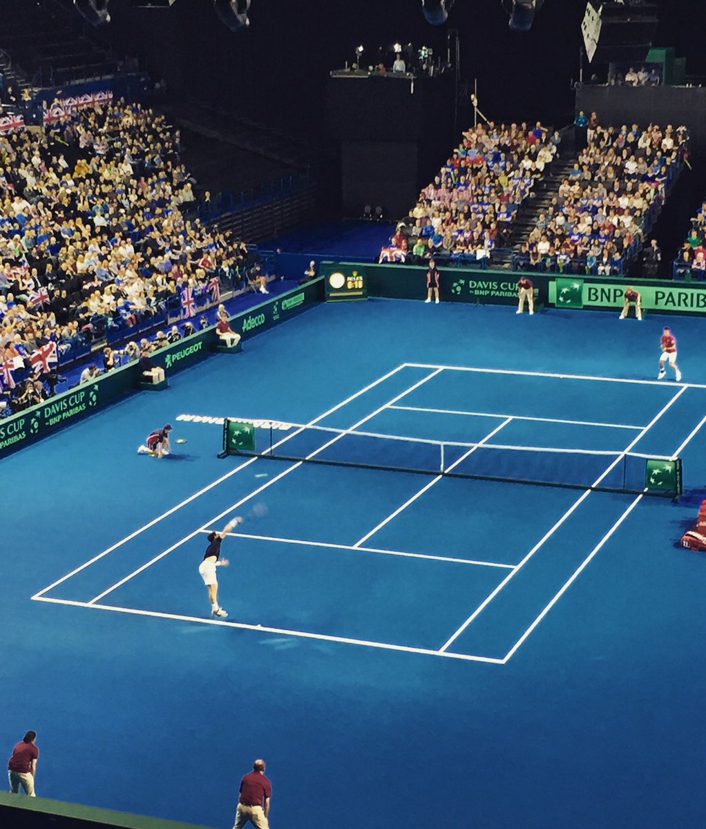 elmstennis's tweet photo. At the @DavisCup @andy_murray @keinishikori #britishtennis #daviscup #backthebrits https://t.co/Yy8wFTFvGv