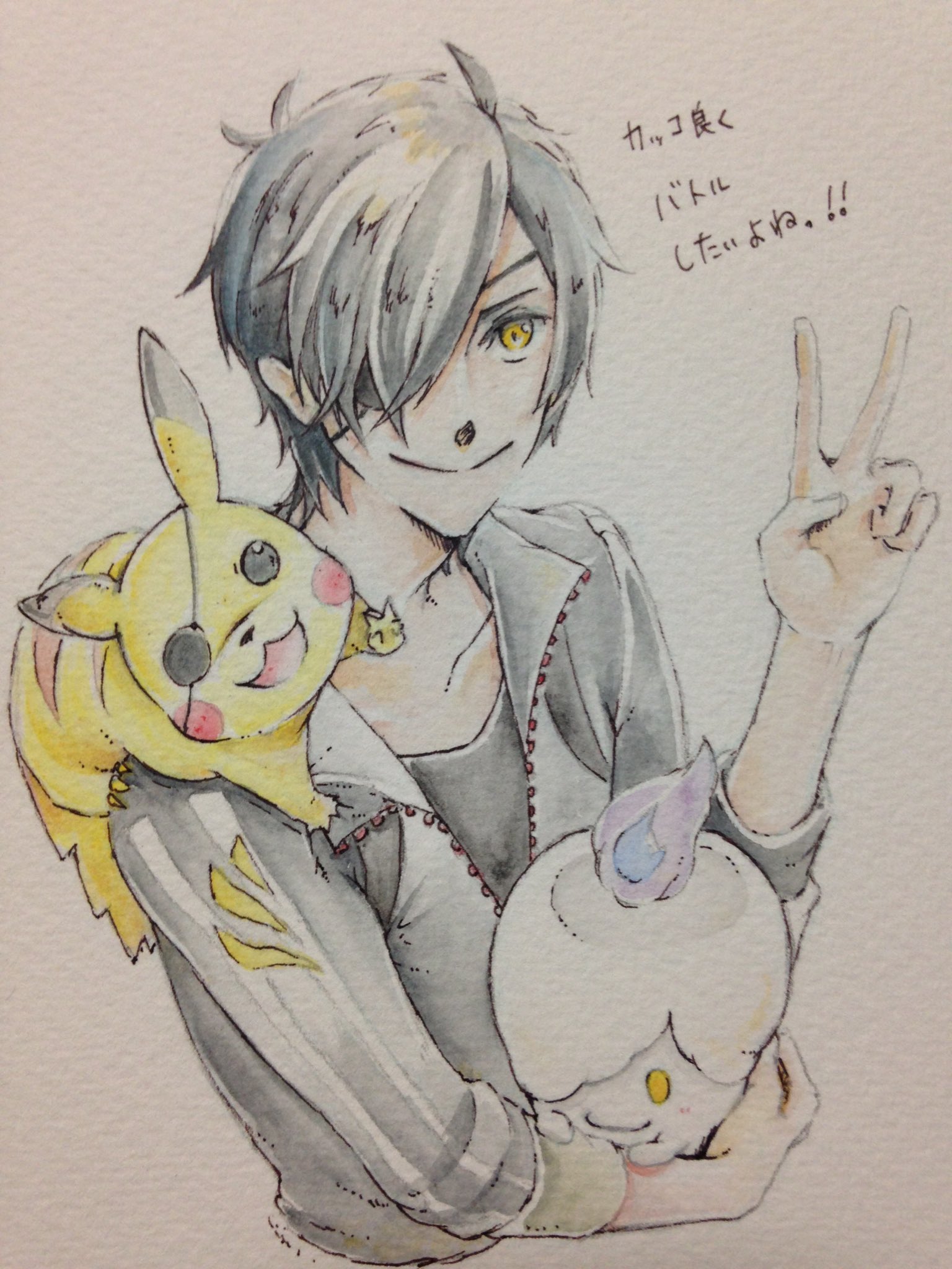 Twitter 上的 Yuco 12 4閃華お疲れ様でした 刀剣男士 ポケモン落書き 燭台切光忠 ピカチュウ ヒトモシ シオンタウンに住んでるスポーツトレーナーのお兄さん ポケモンタワーのにっかり青江に よくお弁当を届けてあげている 光忠のピカチュウはお揃いの眼帯が