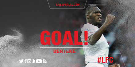 LFC's tweet photo. BENTEKE SCORES! 2-1 TO #LFC https://t.co/J7AwmTI5Tn