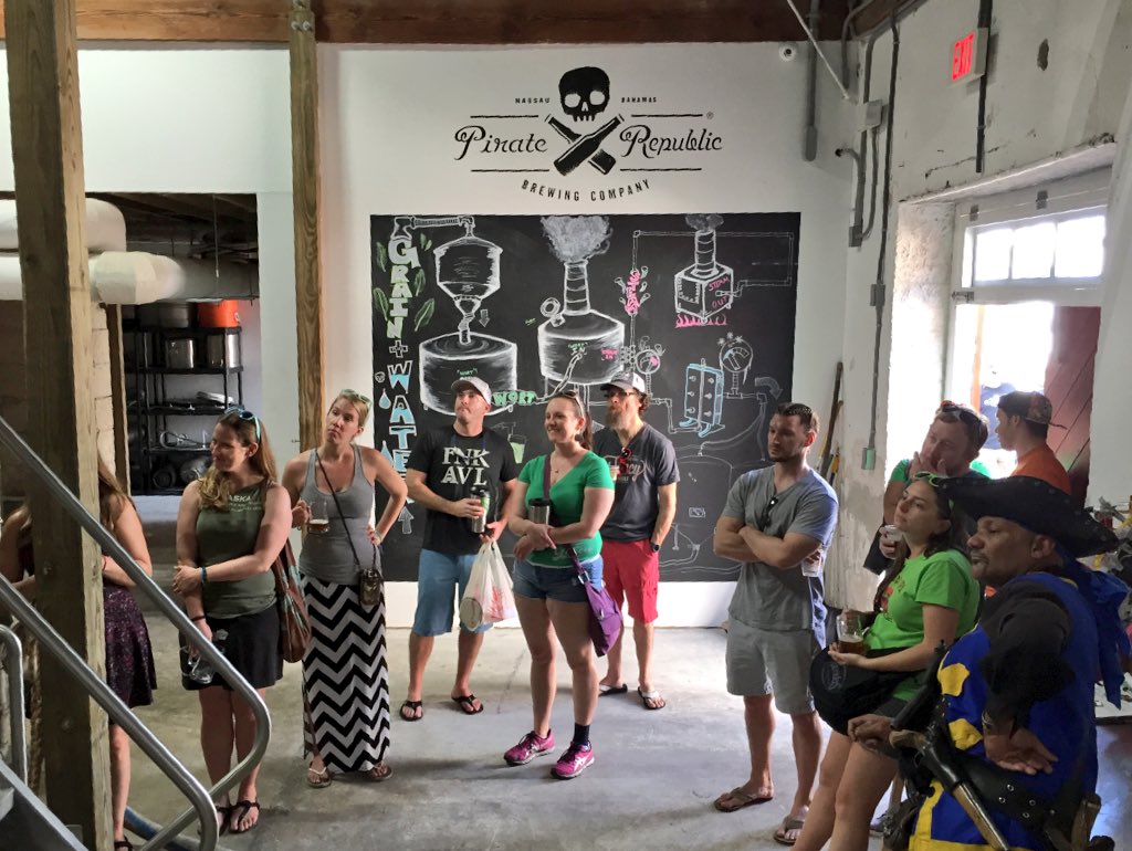 bnkwupt's tweet photo. @PirateBeer242 brewery tour &amp; pirate history during @LebrewskiCruise - great setup, awesome #beer! #Nassau #Bahamas https://t.co/QSBfwaES3b