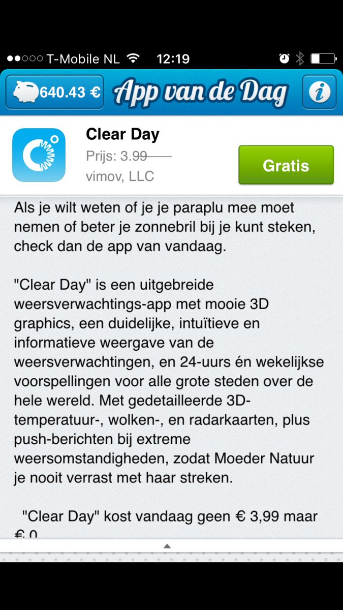Clear Day #gratis #app van de dag. Voorspelling Moeder natuur in 3D wereldwijd. #weersverwachting #akkerbouw