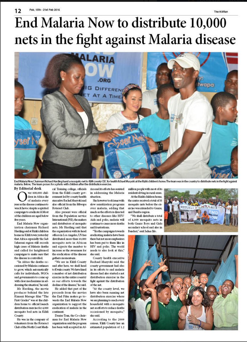 RHSSP's tweet photo. Hey Guys, My team at End Malaria Now and I, just go back from distributing 10,000 mosquito nets in Mombasa Kenya. https://t.co/3BE6TL0tOB