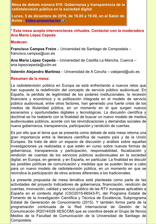 vazquezsande's tweet photo. #Gobernanza y #Transparencia en la #Radiotevisión pública en la sociedad digital. Mesa de #XESCOM #LatinaDeComSocial https://t.co/01J42x3Qjw