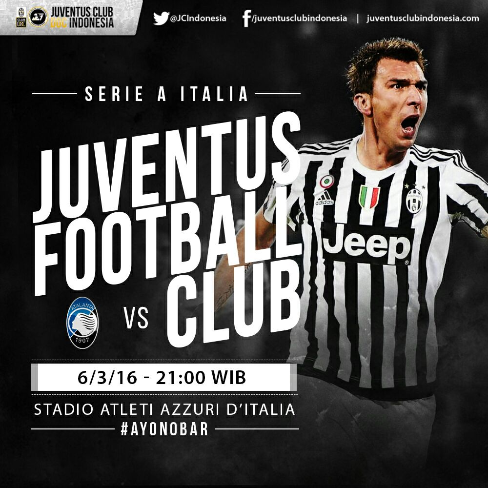 JCIndonesia's tweet photo. #NextMatch #SerieA #Gio28 | Atalanta vs Juventus | Minggu, 6/3 | Pkl. 21.00 WIB | LIVE @beINSPORTSid 1 https://t.co/YNC1WP72pH