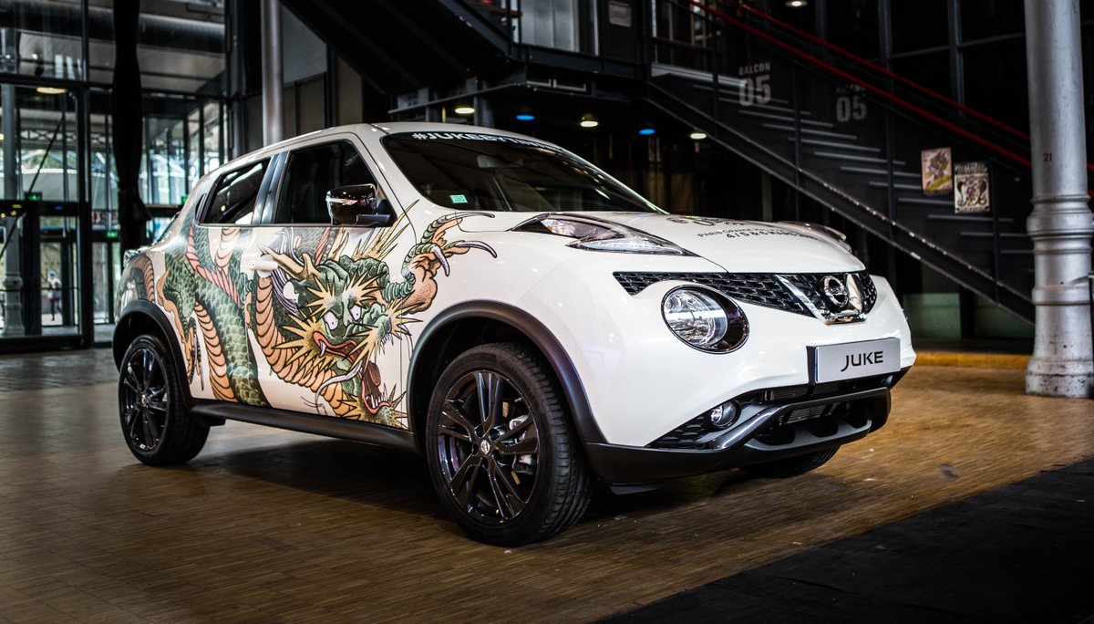 nissanfrance's tweet photo. Dernier jour du @mondialtatouage, le Nissan #JUKEbyTinTin vous attend à la Grande Halle de la Villette. https://t.co/WQnASO7XG7