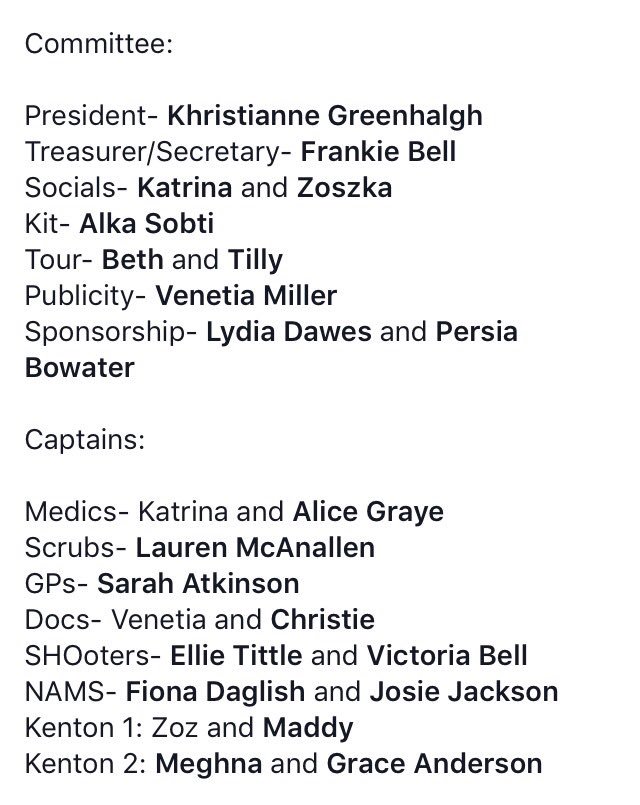 nclmednetball's tweet photo. Congratulations to our new committee! 🏆🏀🎉👏🏼 https://t.co/DvObj8fAtK