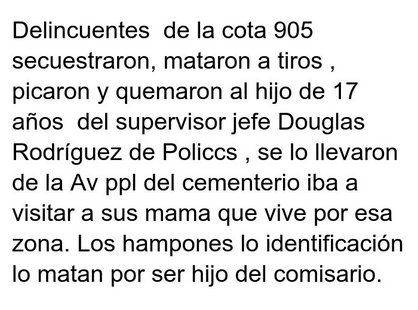 AlfonsocaroVe's tweet photo. #6Mar A hijo de Policaracas lo secuestraron, carbonizaron y descuartizaron. Ocurrió anoche en El Cementerio https://t.co/SULjZqlil3