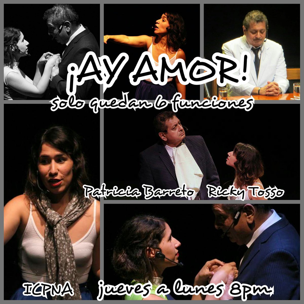 rickytosso's tweet image. Penúltimo domingo 
Últimas 6 funciones 
Y no hay mas
@PattyBarretoA @ICPNACultural @SchullerRenzoOF @InvasionTT