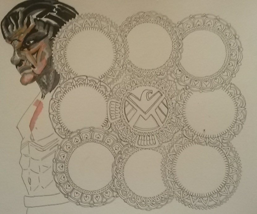 ShowMeFamily's tweet photo. Adding the portraits, detail and colour. #Mandala #AgentsofSHIELD #CrapArt #CrapMandala #ArtTherapy https://t.co/NIIhOD5xNB