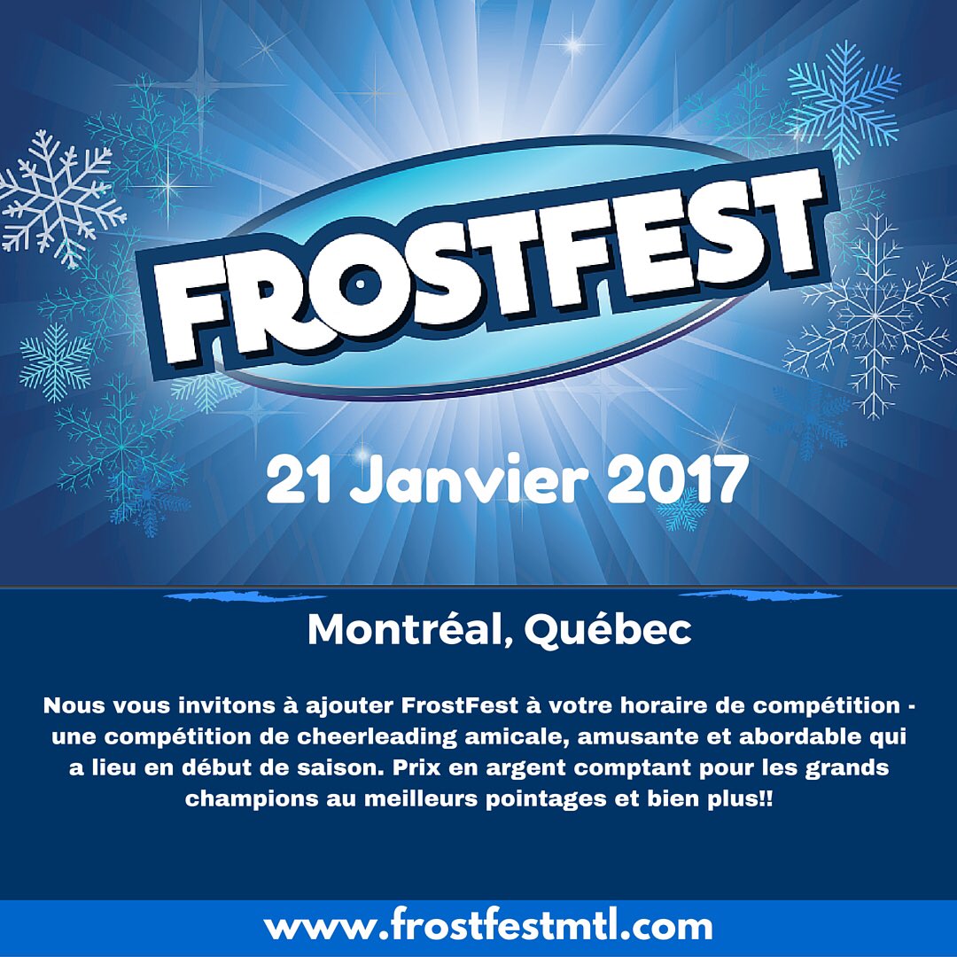 FrostFestCheer's tweet photo. We invite you to our 2nd edition of Frostfest 21 January 2017 in Montreal https://t.co/XfghrOBoSO