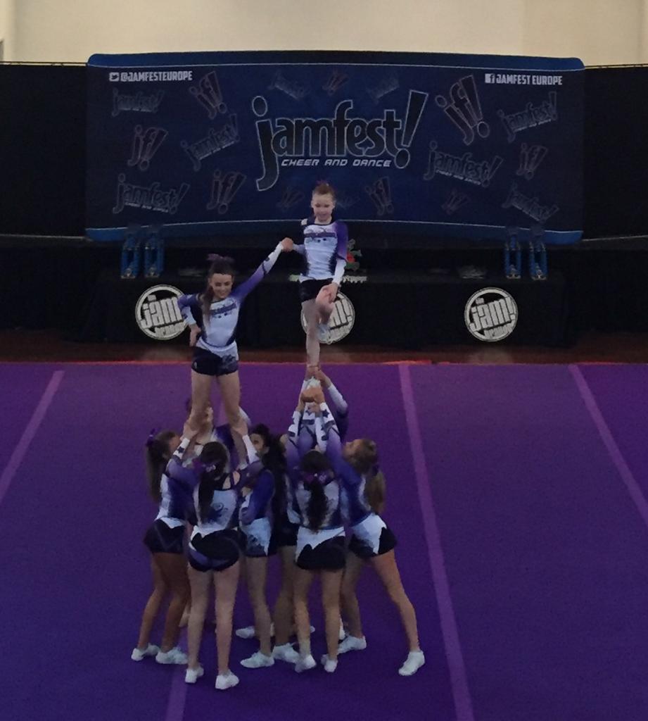 JAMfestEurope's tweet photo. Cheer Evolution Neon amazing lib extension! Well done! #northernjam #cheer #jamfest 🏆🎀👌 https://t.co/Y1GZFQeTmj