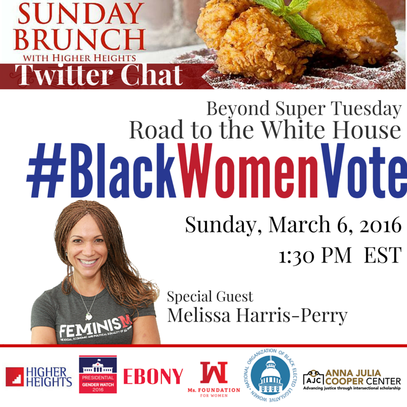 RepALauraHall's tweet photo. Join us TODAY for a Sunday Brunch Twitter Chat on #BlackWomenVote: The Road to the White House on 3/6 at 1:30pm ED https://t.co/0G8rJz1kYN