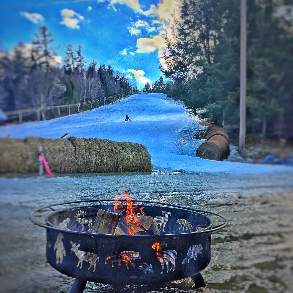 ridinhy's tweet photo. Come warm your boots up @ridinhy #ski hill, we have the perfect weather for some #springskiing #horses #ranch https://t.co/bZQtyiJnT6