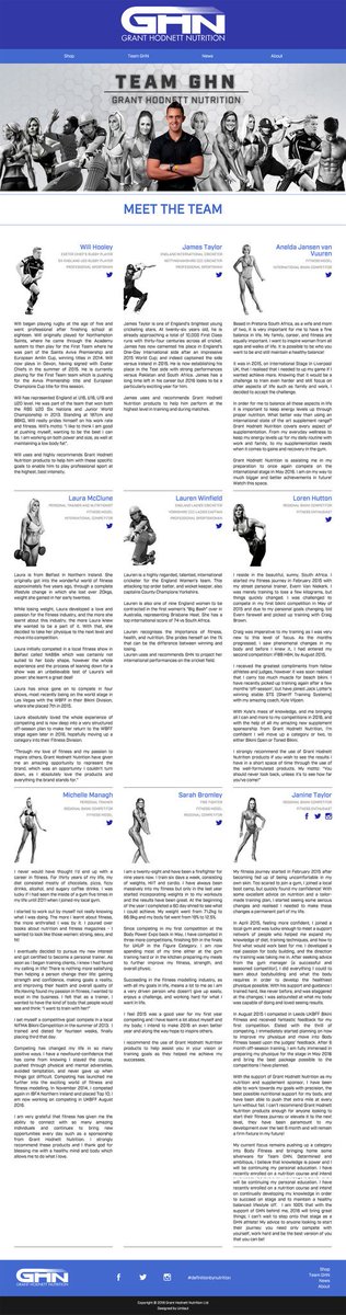 GHNutrition2015's tweet photo. A small insight into @GHNutrition2015 website &amp; the #sponsored #athletes #teamGHN page. Plenty on horizon #follow https://t.co/MMMlYa5MB4