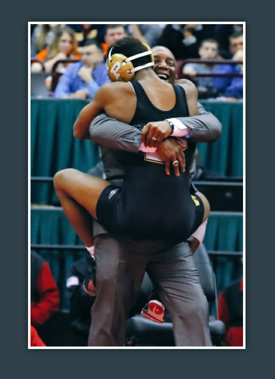 Carrchamp's tweet photo. Best feeling in the world jumping into my dad's arms after winning the championship!! @Perry_Wrestling @natecarr7 https://t.co/ISvq8jJMaN