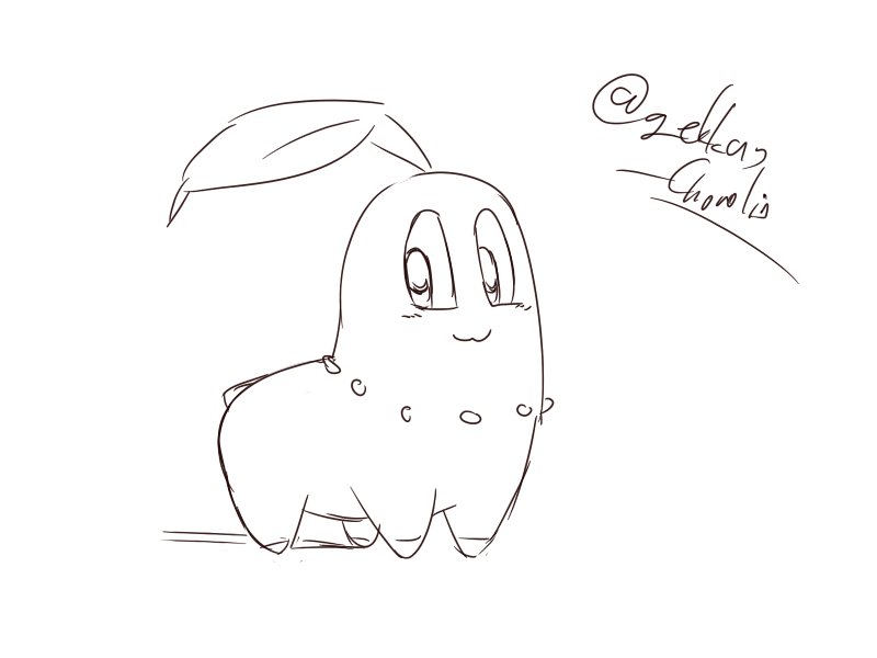 #これをみた人は何も見ずにチコリータを描け
チコリータなんて楽勝で描けるチコ! 