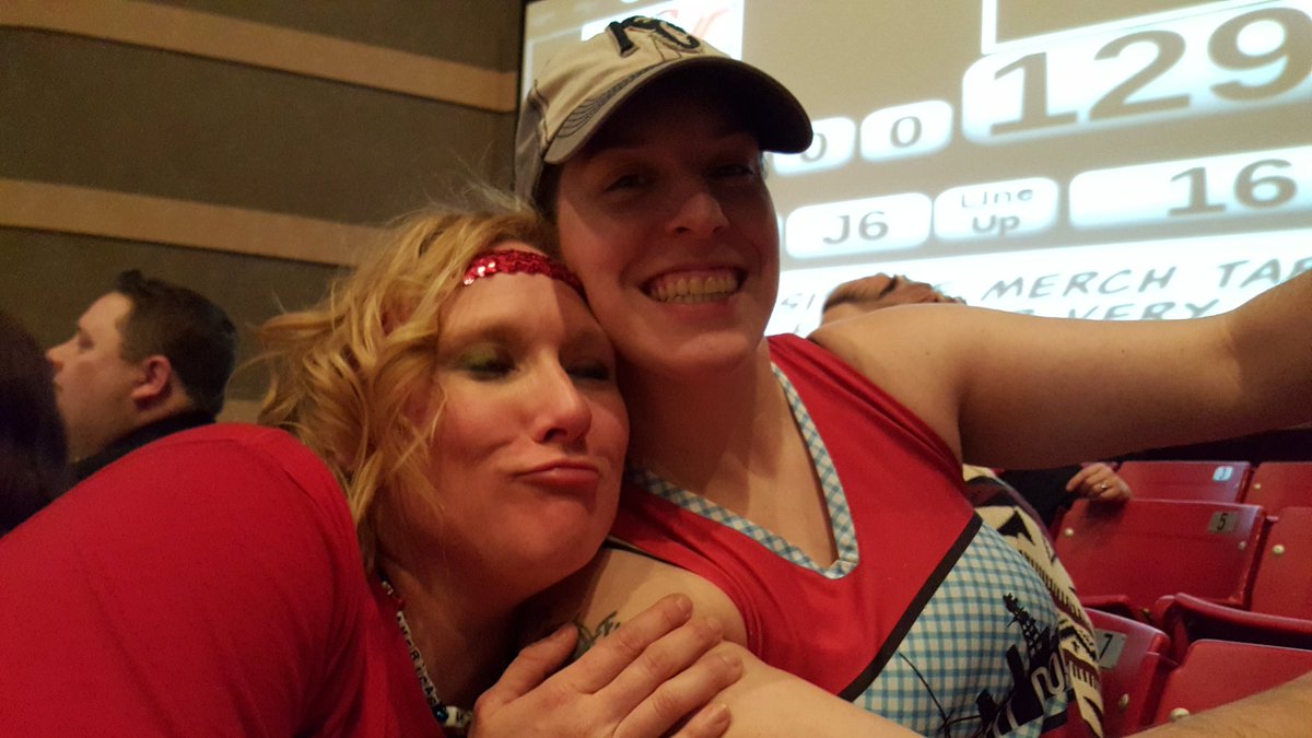 Turn3FC's tweet image. Retired skaters Buffy Slammers and Bonita Bandita hung out in Turn 3 with us. @KendraKissinger