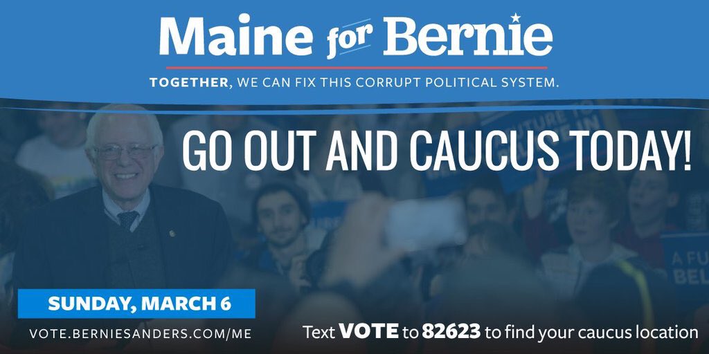 GayleFarny's tweet photo. #MaineCaucus Counting on you, a chance of lifetime for POTUS who is the Real Deal. Bringing us together #Bernie https://t.co/BcawCGMs9y