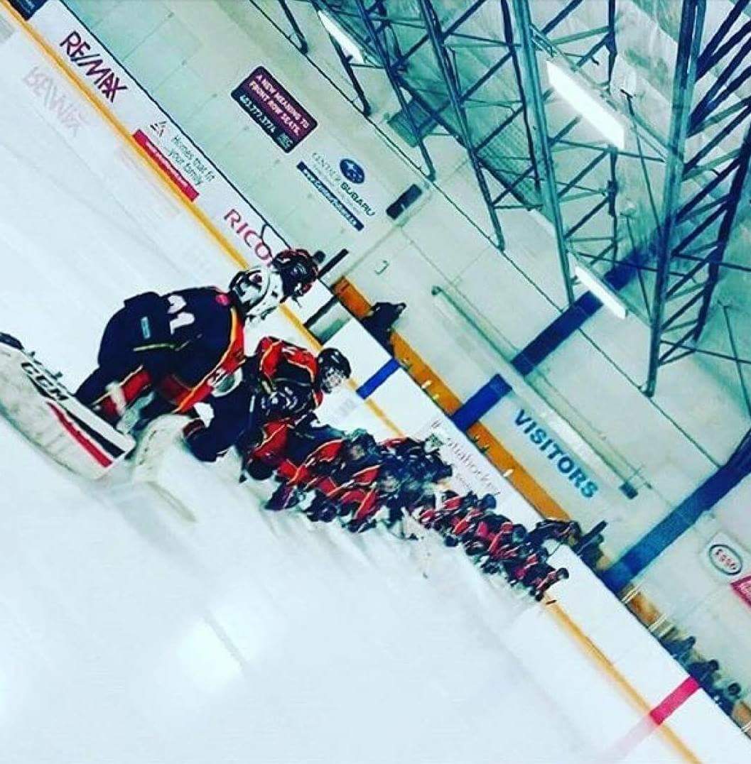 cjwhitbread's tweet image. Intimidation stare down at warm up- worked!! @SWCougarsHockey Bantam 3 going to semis A side.  #lasttofirst #whaaa?