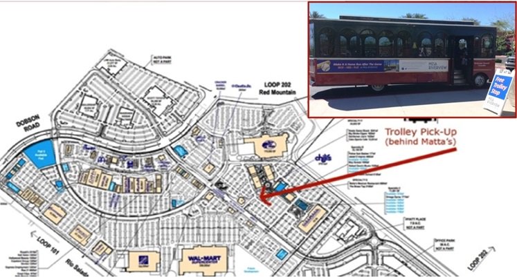 MesaRiverview's tweet photo. Free Trolley to the Cubs Games from Mesa Riverview! (Free parking too!)  https://t.co/MKudus7rVn #FunatMR https://t.co/2HhYde4xWl