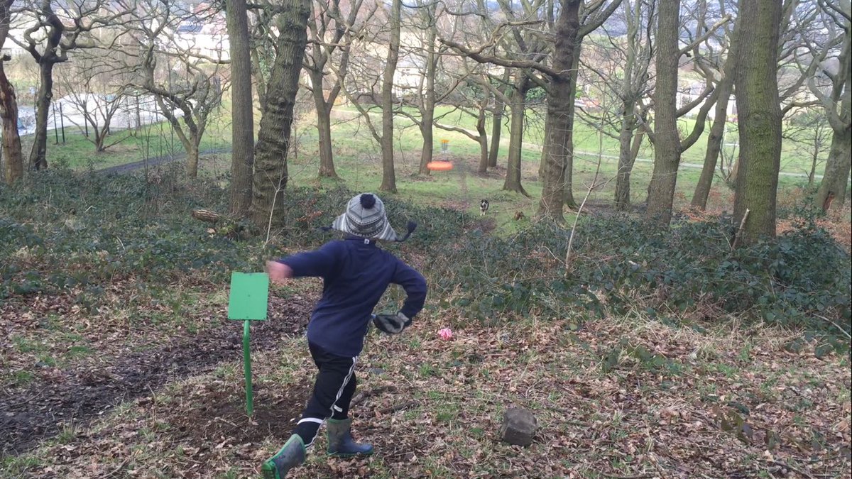 Catch_TheSpirit's tweet photo. We installed a new #discgolf course this weekend in #huddersfield Ashenhurst Recreation ground. 3 holes in the woods https://t.co/KMk0n5vmmw