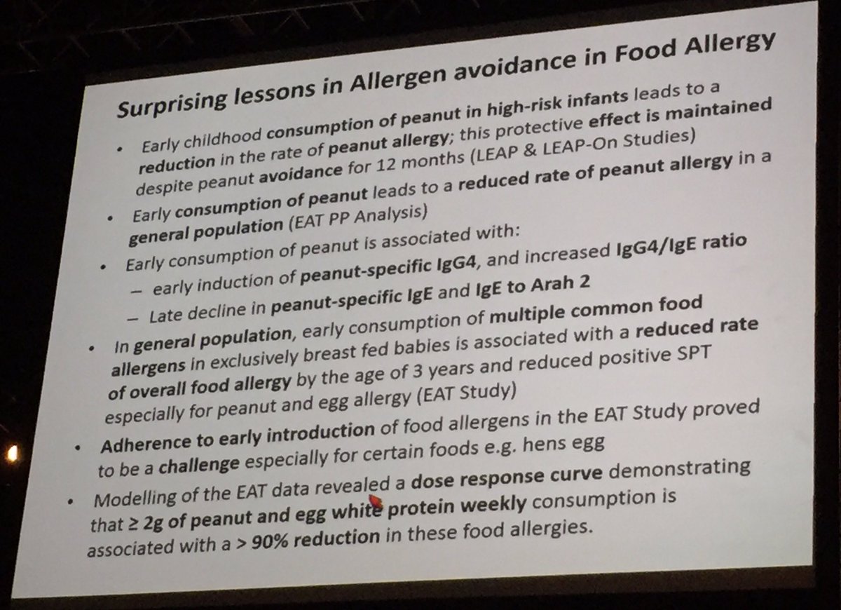mrathkopf's tweet image. #AAAAI16 - interesting lessons learned from early introduction of allergenic foods -