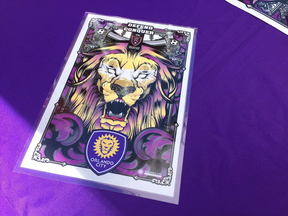 OrlandoCitySC's tweet photo. The gameday poster by @hydro74 is going quickly! Come by Gate C to get yours today! #FillTheBowlAgain https://t.co/NN1upjHXZp