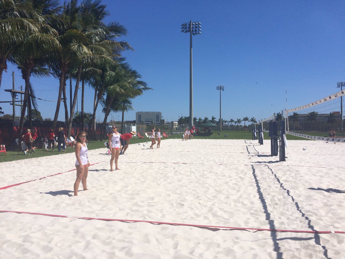 FAUAthletics's tweet photo. FAU ready to take on Webber International on day two of the Burrow Beach Bash https://t.co/pgmqzEp9xQ