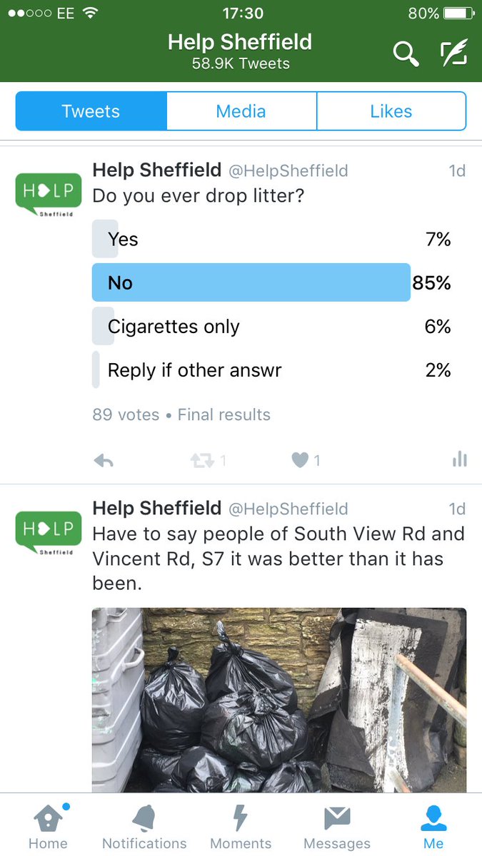 HelpSheffield's tweet photo. Results of our litter dropping survey. What do you think? https://t.co/sMHlCPP188