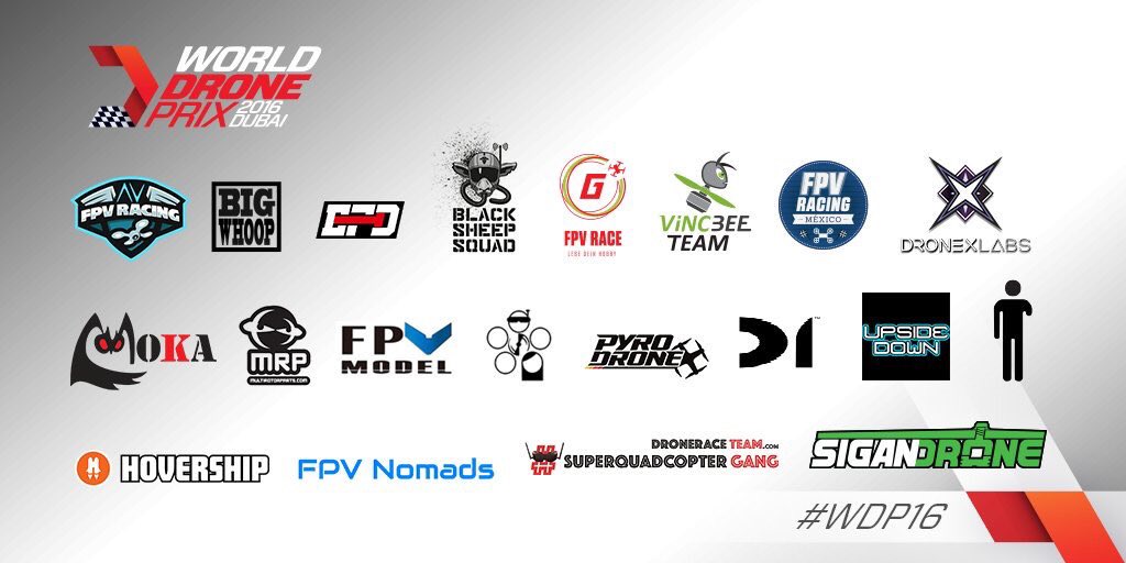 DronEuro's tweet photo. This are the teams of the #WDP2016 #Drone #FPV #fpvrace #quadcopter #dronelabs #dubai #fatshark https://t.co/Qi1MD302G9