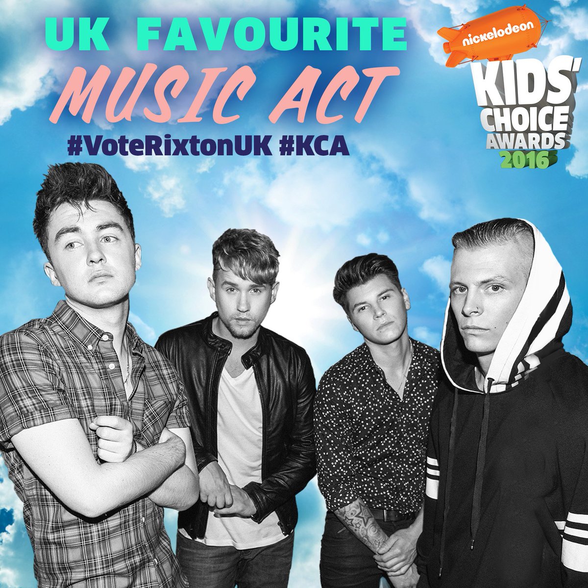 NickelodeonUK's tweet photo. LAST CHANCE- VOTING CLOSES TOMORROW! To vote for
Music Act @Rixton #VoteRixtonUK PLUS #KCA https://t.co/irPrT70Yr2