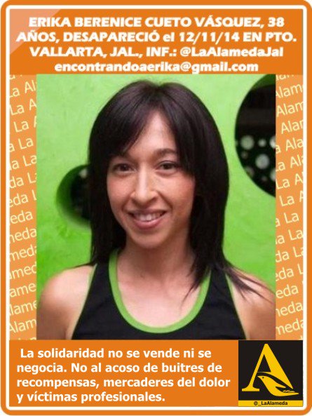 #Tebuscamos Erika Berenice Cueto Vásquez, 38 años, 12/11/14 #PuertoVallarta #Jalisco #Guadalajara <a href="/lapetitececi/">Maluss</a>
