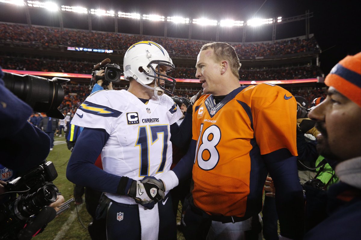 chargers's tweet photo. Congratulations to Peyton Manning on an outstanding career. #Respect https://t.co/O9yYe6VPyd