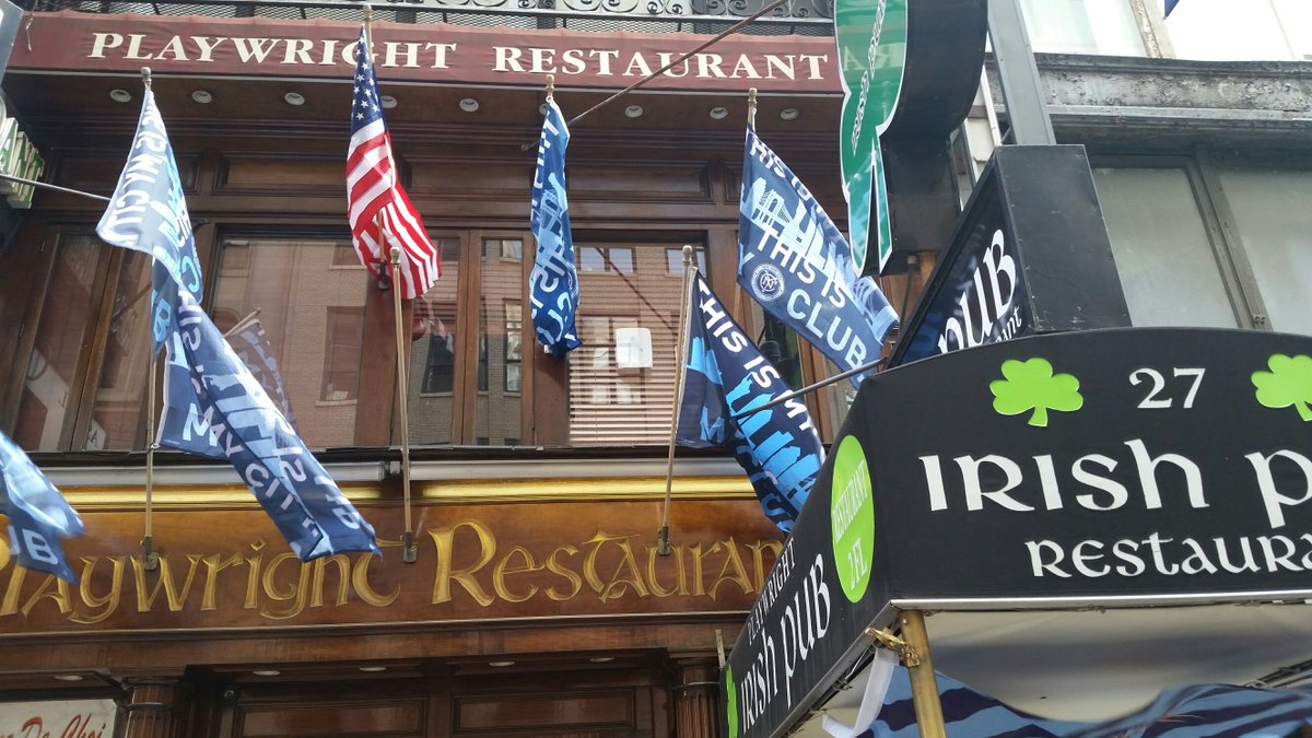 newyorkcityfc's tweet photo. #NYCFC taking over Playwright Pub! 

More info on all our viewing parties here --> https://t.co/VBitcMpz7a https://t.co/ISP1IupELs