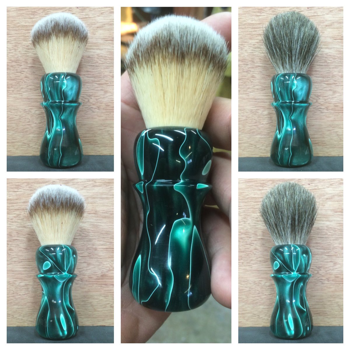 leofrilot's tweet photo. Jade Swirl #shave #brush #soapbrush #badger #wetshave #mensgift #ladygift #unique #gift https://t.co/Jw5T4aSpt9 https://t.co/ryvddrAUGU