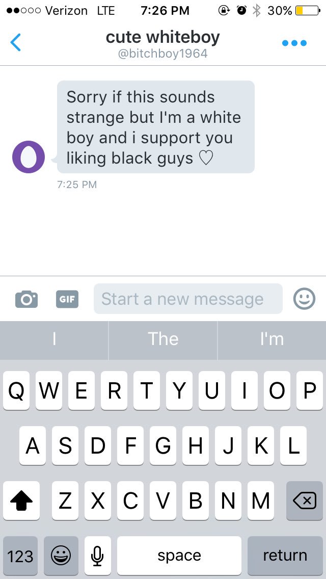 yagirlElBell's tweet photo. He says support like its a bad thing to like black guys???? https://t.co/MyFSR7CZ4N