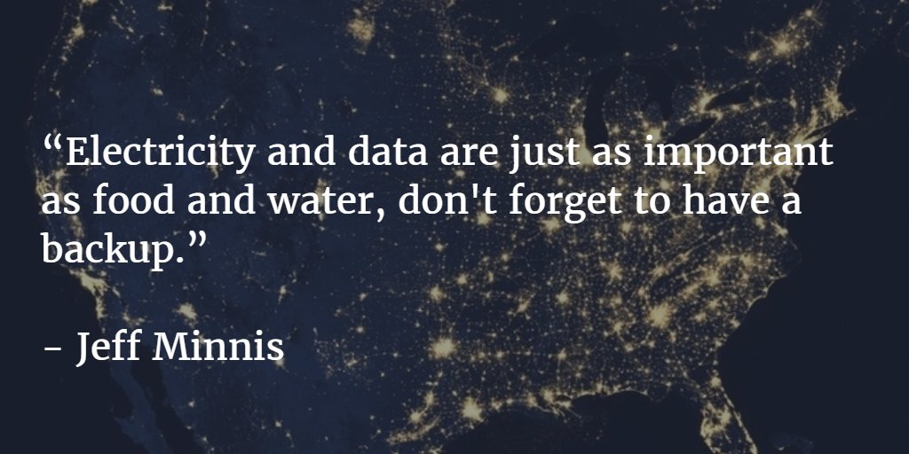 StudyX's tweet image. “Electricity and data are just as important as food and water, don't forget to have a backup.”
 
- Jeff Minnis
