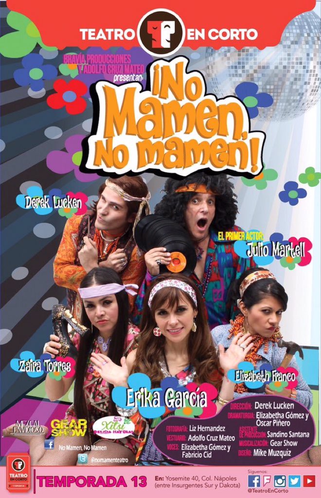 nomamenteatro's tweet photo. Nuestro último domingo 6 pm Hoy todo el elenco @ERIKILLA_GARCIA @ROCAELY @ZairaTorresC @JulioMartell14 @derek_actor https://t.co/bq5Qwz2vWX