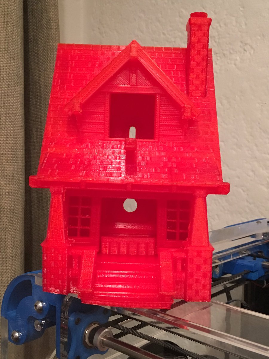 Craftsman birdhouse update, 3 parts printed, 60+ hours, couple more to go. #3Dprinting <a href="/TonerPlastics/">Toner Plastics, Inc.</a> <a href="/airwolf3d/">Airwolf3D</a>