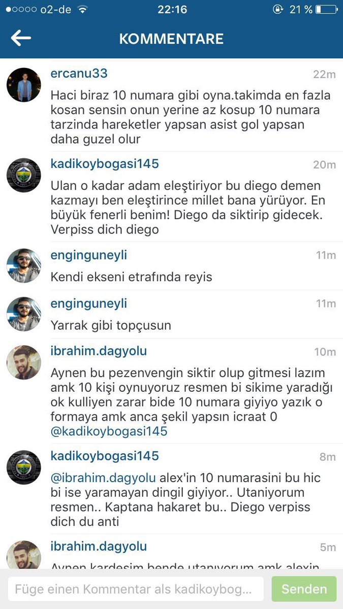 BullofFB's tweet photo. Fenerbahçe taraftarı Diego Ribas'a İnstagram hesabı üzerinden yoğun tepki gösteriyor. https://t.co/jXIhm3FcyV