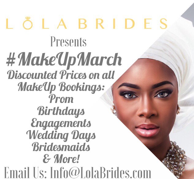 LolaBrides's tweet photo. #MakeUpMarch ! 💄 
Discounted Prices on all Make Up Bookings made in March ! 💃🏽🎉 -UK ONLY- https://t.co/kLvVYCE9xG