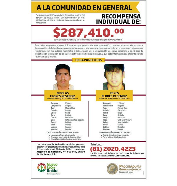 #LosBuscamos Nicolás y Reyes Flores Resendiz, 28/3/11 iban de #NL a #Tamaulipas <a href="/CallLuysa/">luysa</a> <a href="/ApoyoGpe/">Apoyo Gpe NL MX</a> <a href="/mtyVIALIDAD/">EMERGENCIAS NL</a>