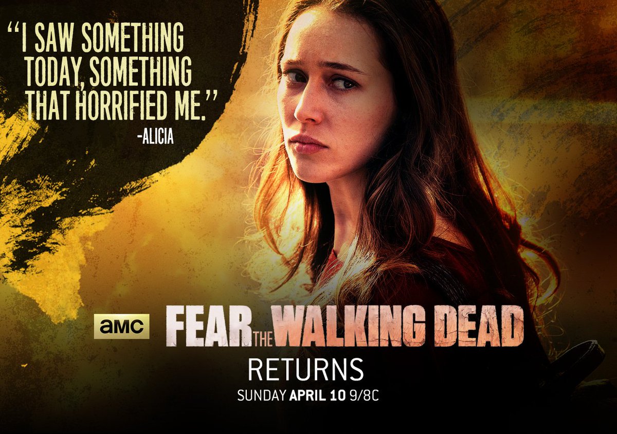 FearTWD's tweet photo. What did Alicia see? Relive #FearTWD Season 1 tonight at 11|10c after a new #TWD and #TalkingDead. https://t.co/ThQGoi6OcP
